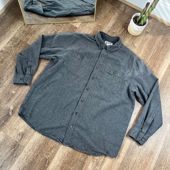 Duluth Trading Company Dark Gray Button Up Shirt Relaxed Fit - Picture 2 of 4